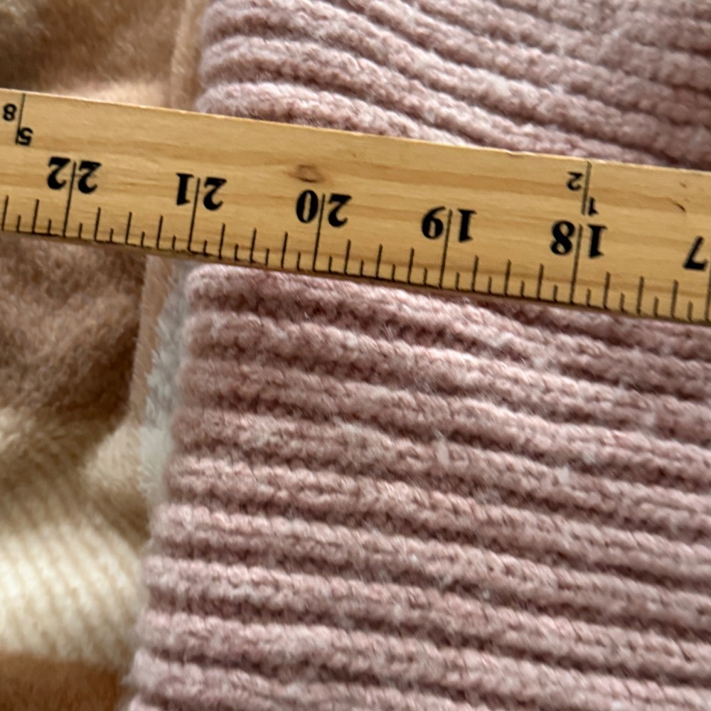 J.Crew Chunky Knit Ribbed Neck Warmer Scarf Dusty Rose Infinity Wool Cashmere - Picture 4 of 5